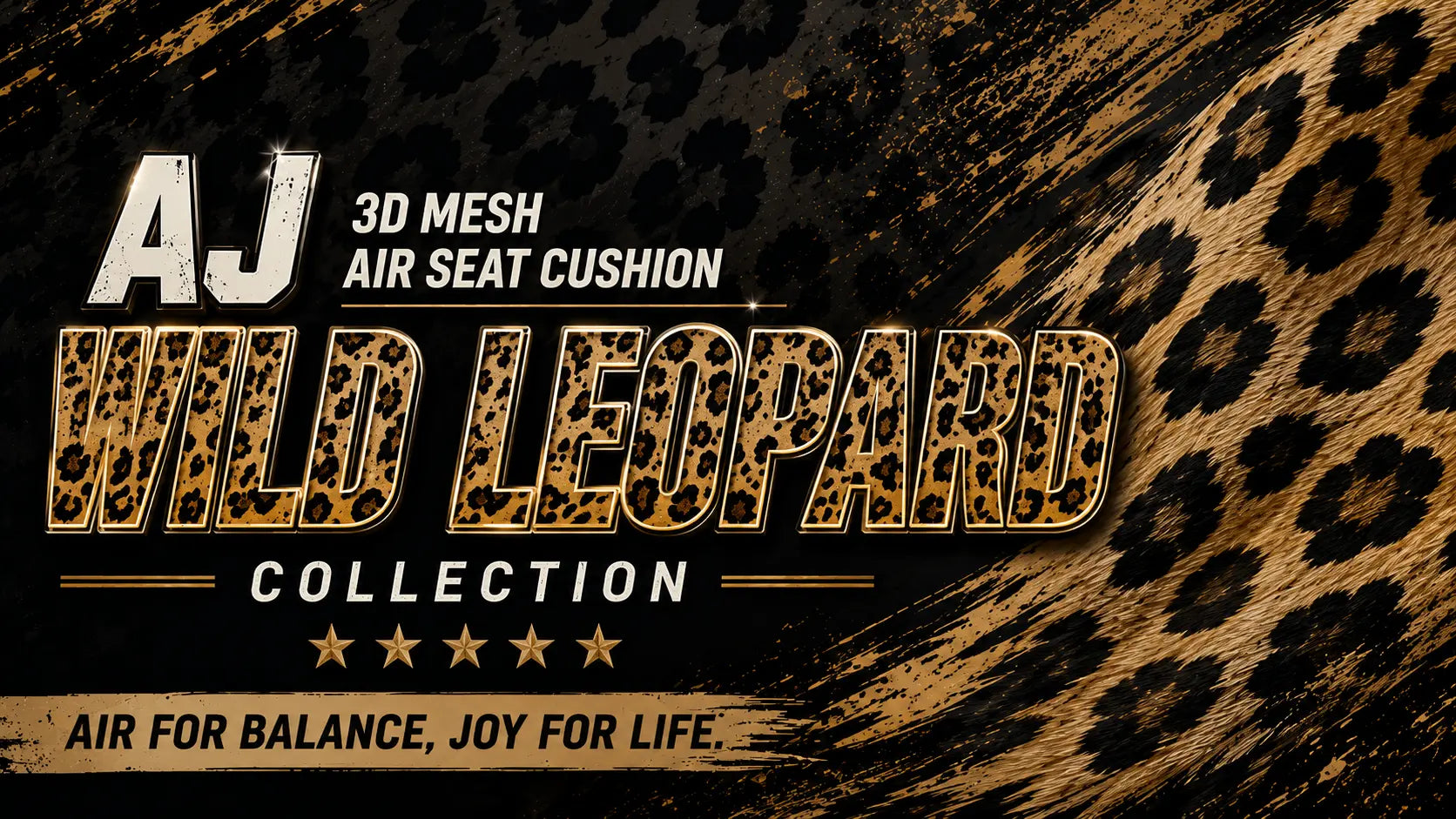 AJ 3D Air Mesh Seat Cushion — Leopard Print Edition