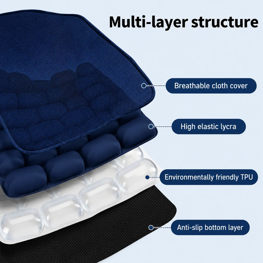 AJ Blue 3D Air Mesh Seat Cushion detail view