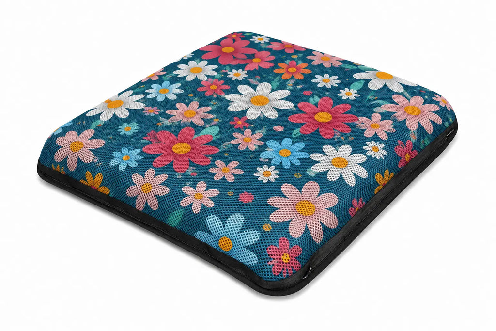 AJ Teal Floral Pattern 3D Air Mesh Seat Cushion product view