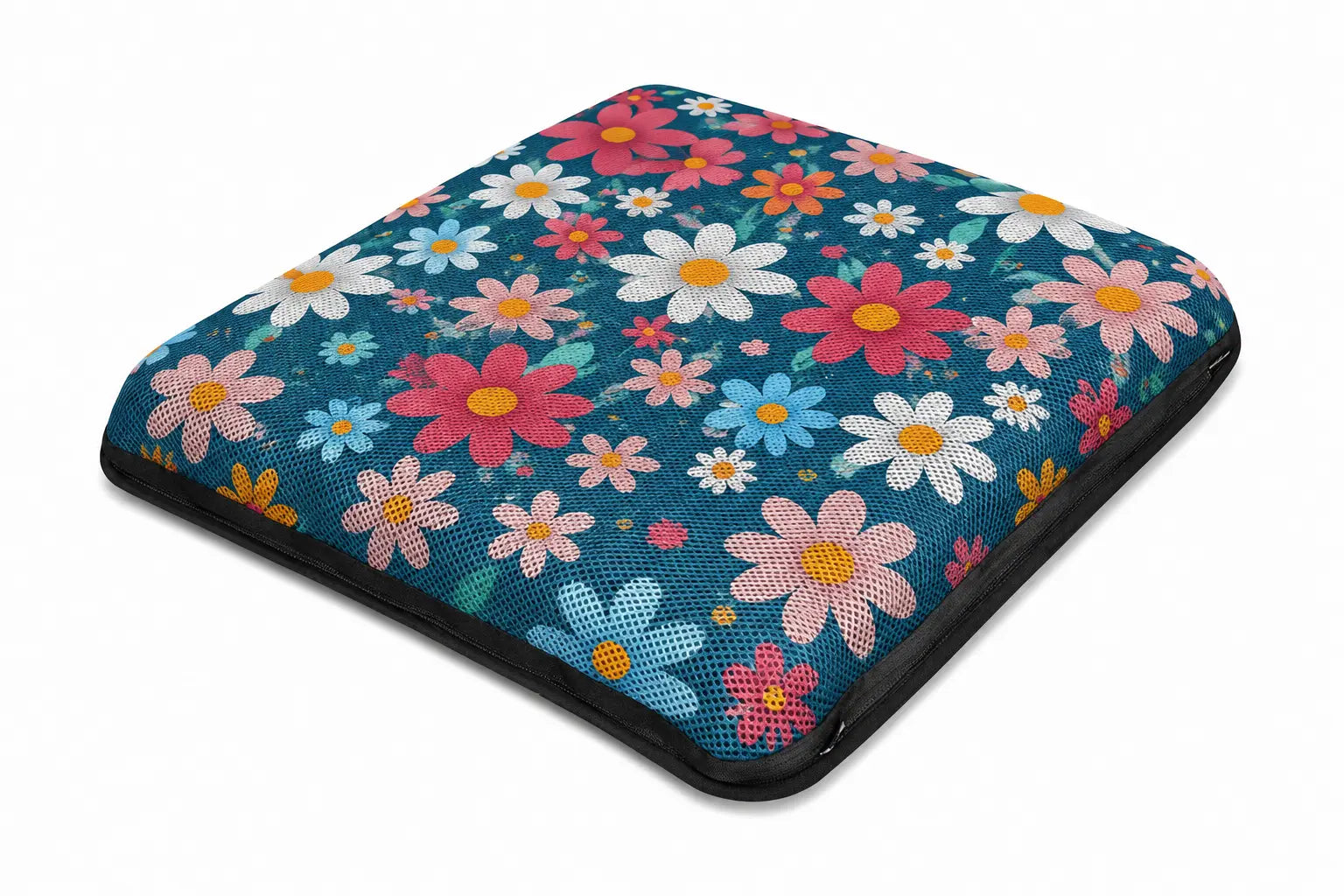 AJ Teal Floral Pattern 3D Air Mesh Seat Cushion product view