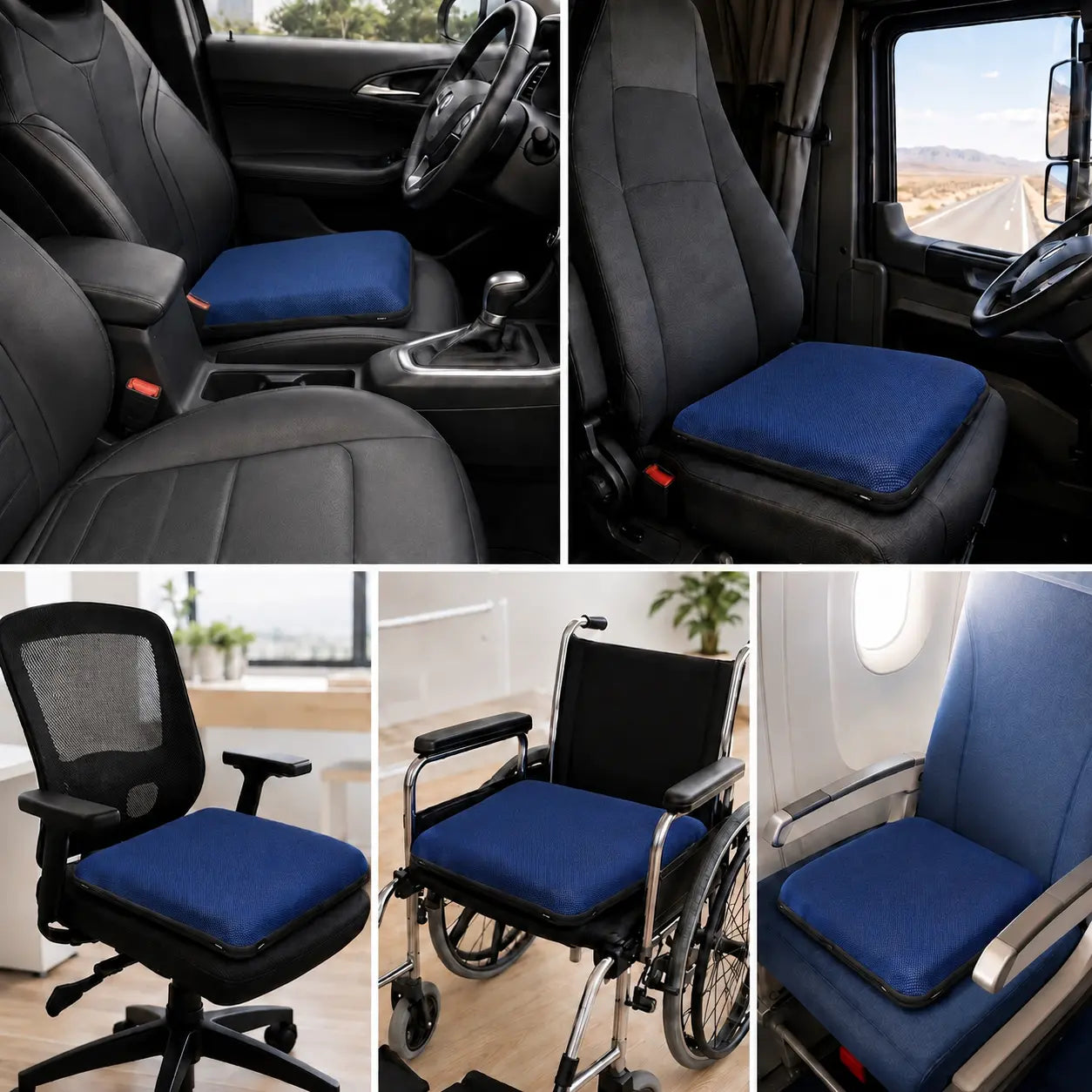 AJ Blue 3D Air Mesh Seat Cushion