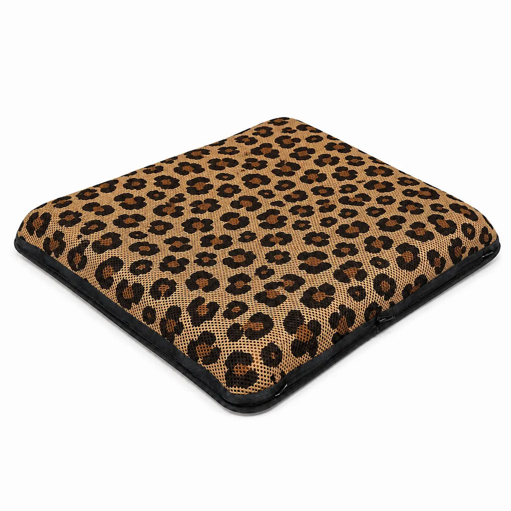 AJ Dark Brown Leopard Print 3D Air Mesh Seat Cushion
