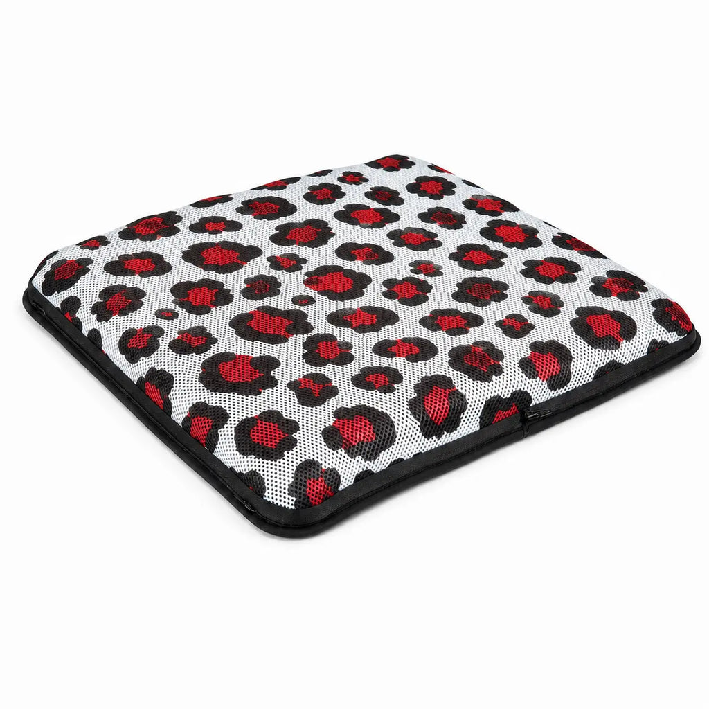 AJ Red Black Leopard Print 3D Air Mesh Seat Cushion