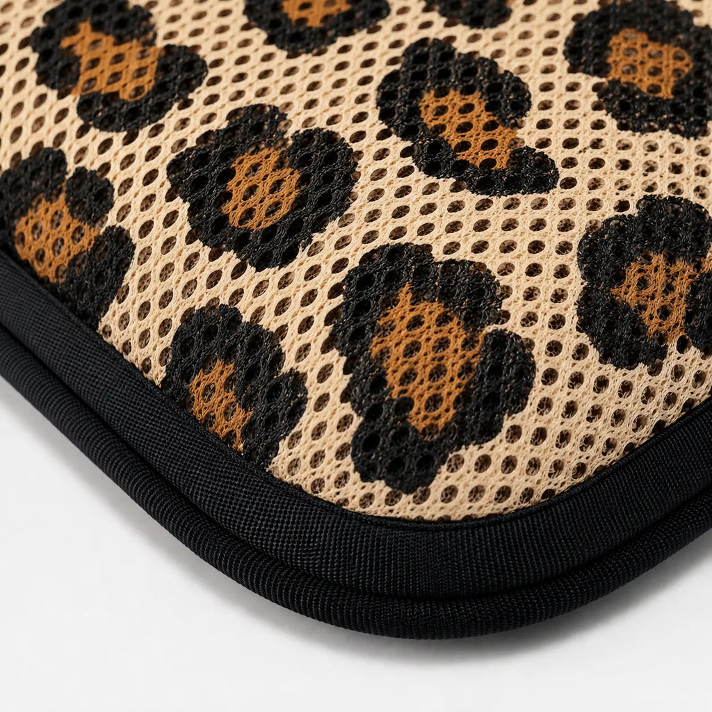 AJ Light Brown Leopard Print 3D Air Mesh Seat Cushion