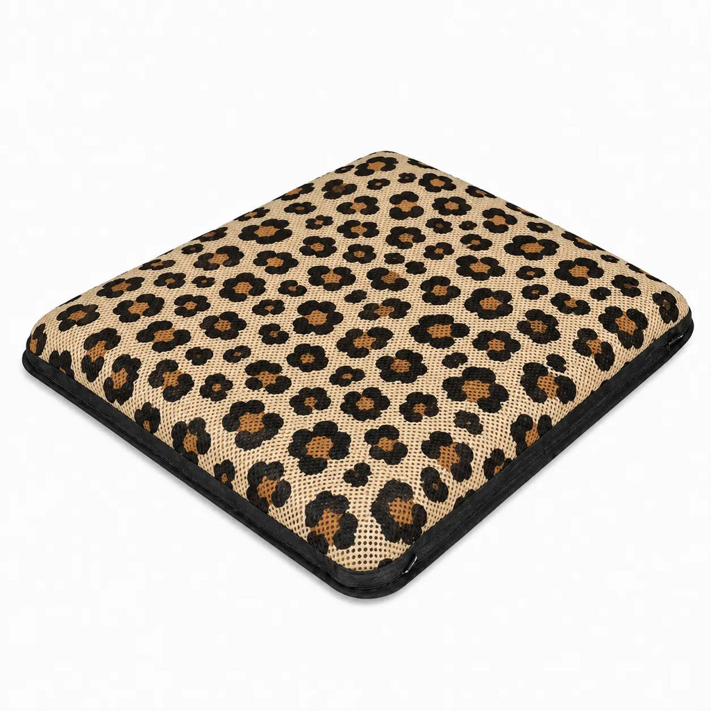 AJ Light Brown Leopard Print 3D Air Mesh Seat Cushion