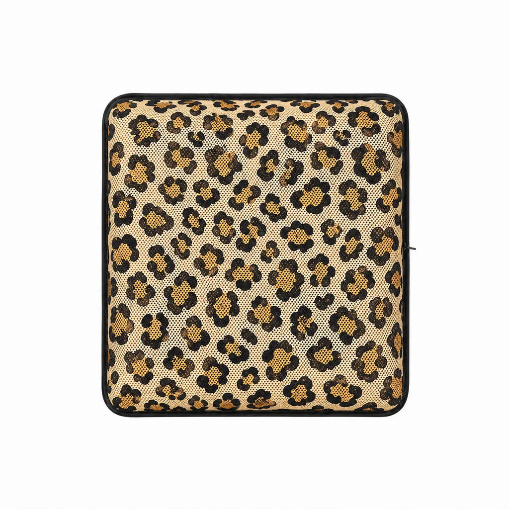 AJ Light Brown Leopard Print 3D Air Mesh Seat Cushion