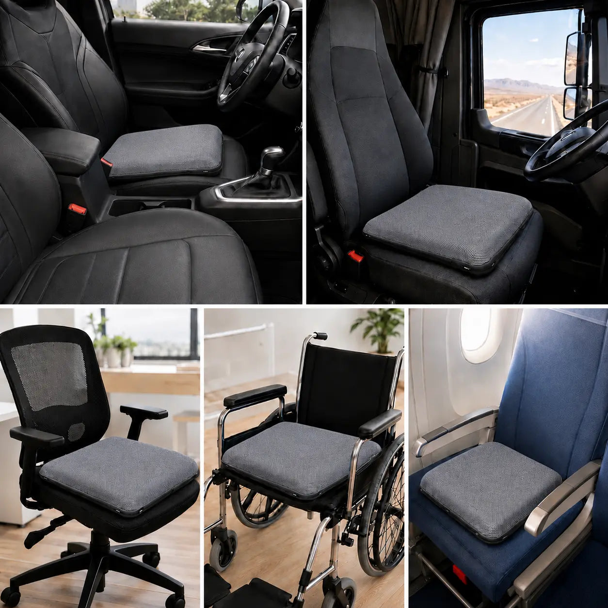 AJ Grey 3D Air Mesh Seat Cushion