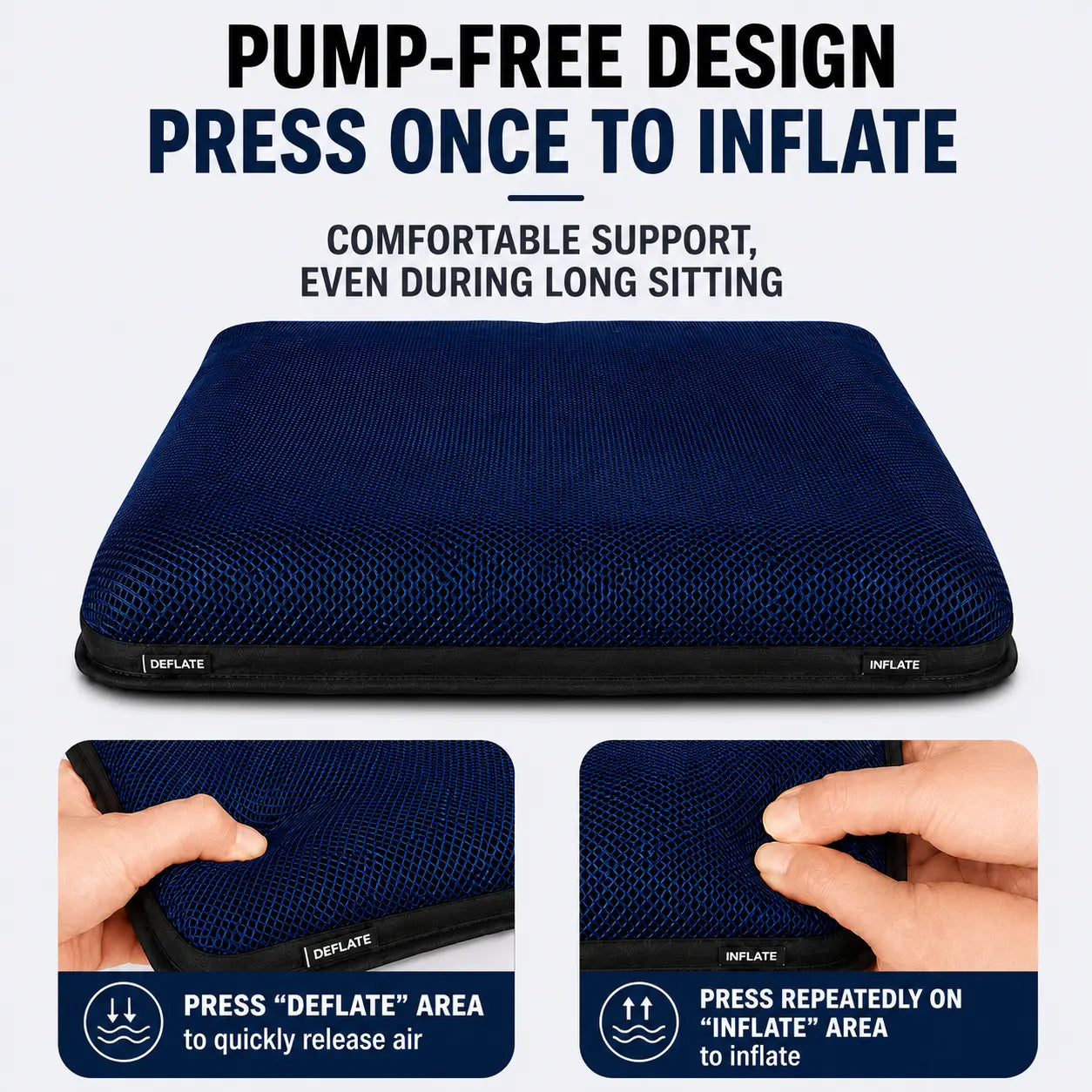 AJ Blue 3D Air Mesh Seat Cushion