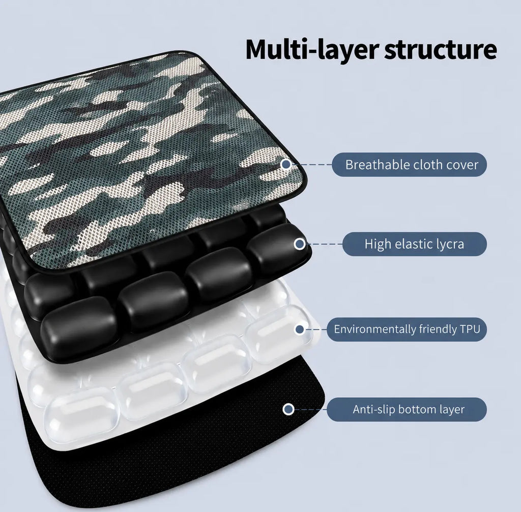 AJ Green Camouflage 3D Air Mesh Seat Cushion