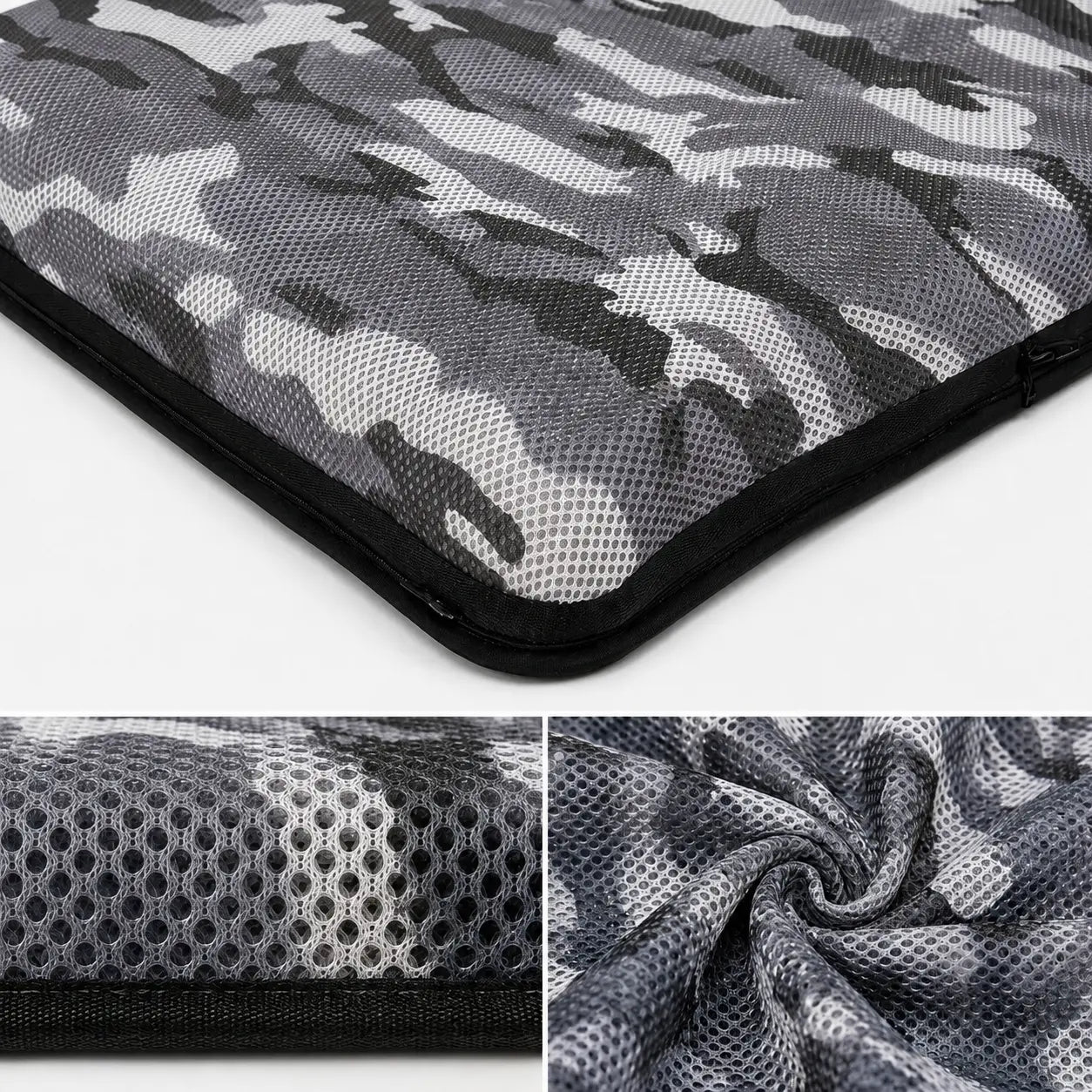 AJ Grey Camouflage 3D Air Mesh Seat Cushion