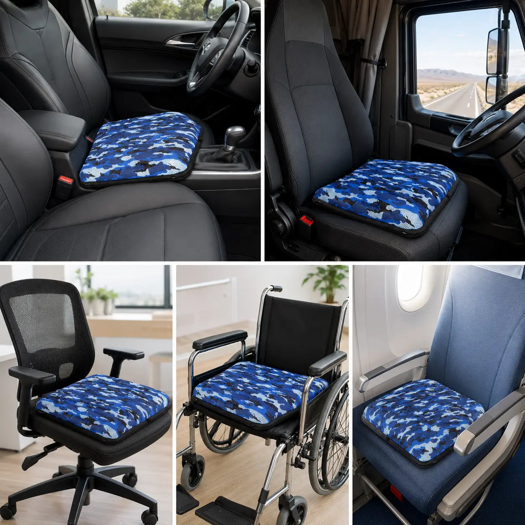 AJ Blue Camouflage 3D Air Mesh Seat Cushion